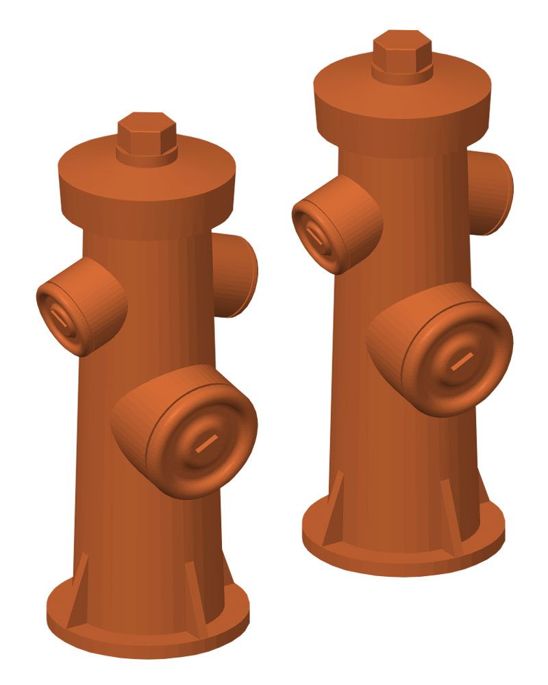 Löschwasser-Hydrant um 1980, 2 Stück, Spur 0, 1:45